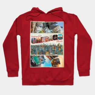 Greetings from Chicago in Illinois Vintage style retro souvenir Hoodie